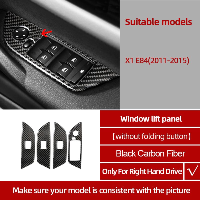 For BMW X1 E84 2011-2015 Carbon Fiber Center Console Gear CD Door Panel Trim Sticker Decoration Car Interior Tuning Accessories