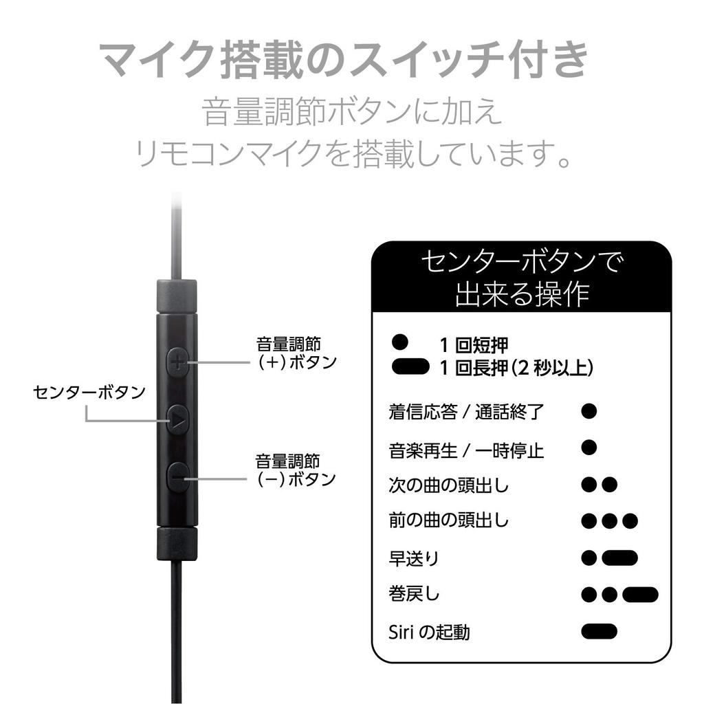 ELECOM Fast Music LFS12C Stereo Earphones, In-Ear Type, Lightning to Microphone, 10.0mm Diameter, Heavy-Duty Cable, Silver, EHP-LFS12CMSV, 1.2m