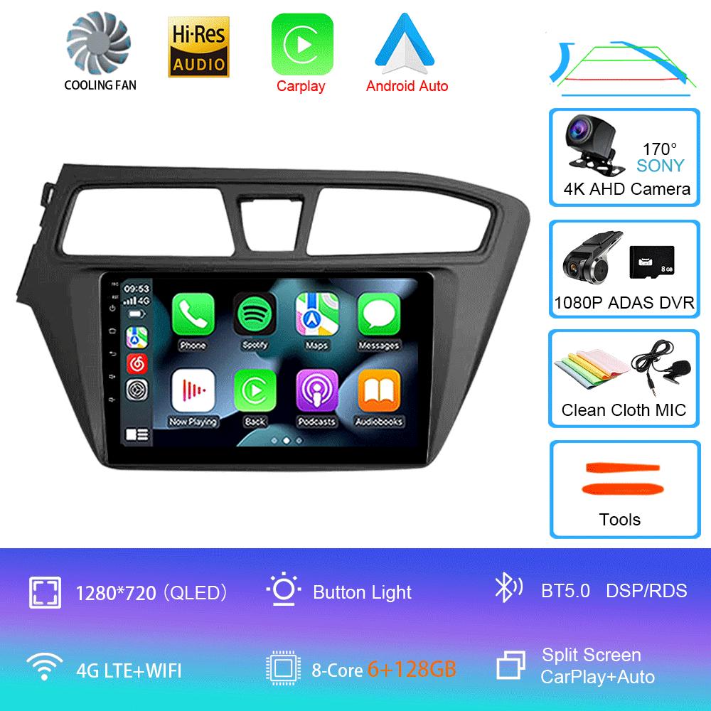 Android 14 WIFI+4G Car Radio For Hyundai I20 LHD 2015 2016 2017 2018 Stereo GPS Carplay Auto Multimedia Video Player 360 Camera