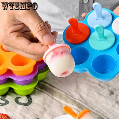 Molde de silicone para sorvete com 7 buracos, formato de flor, caixa de molde para sorvete caseiro, bolo de chocolate