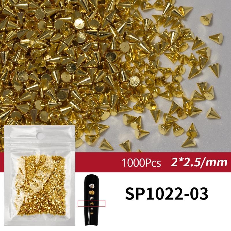 100/1000Pcs Punk Metal Rivet Nail Charms 1.5/2/3Mm Cone Black Silver Gold Studs Nail Jewels Decoration Diy Crafts Manicure