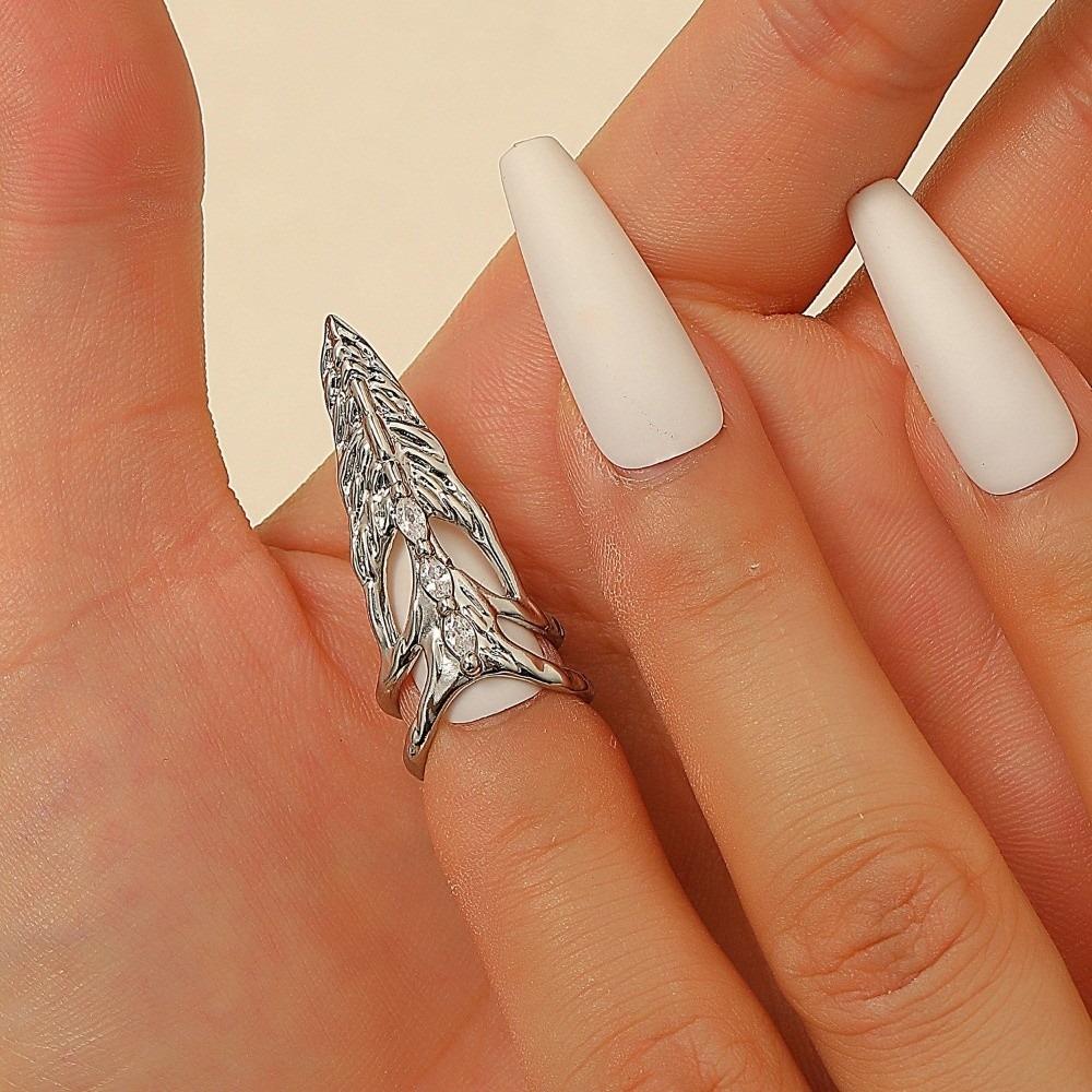 Elegant Nail Ring Machinery Style Punk Metal Jewelry Gift Gothic Ring Party Accessories