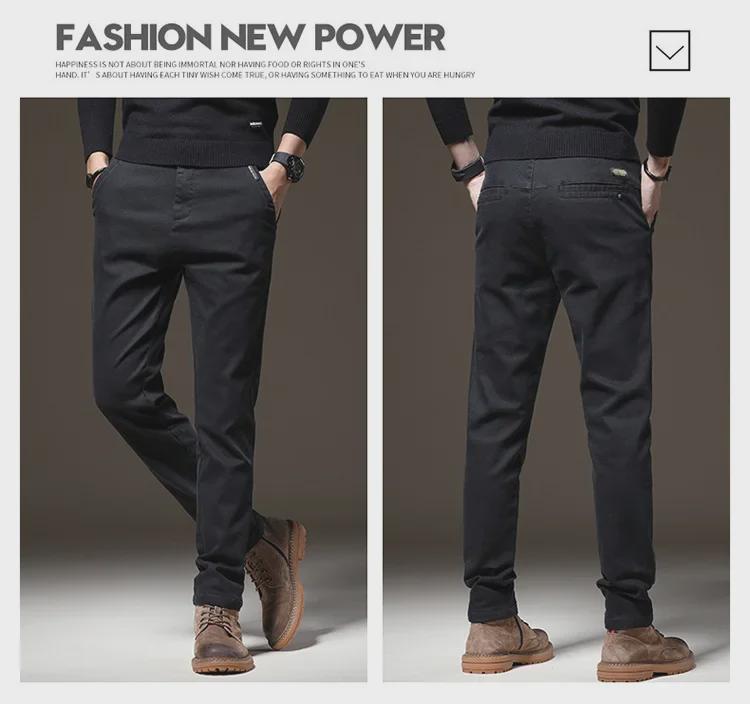 2024 Herren Slim Straight Casual Pants - Dick, Elastisch, Warm, High-End Business Style für Herbst und Winter