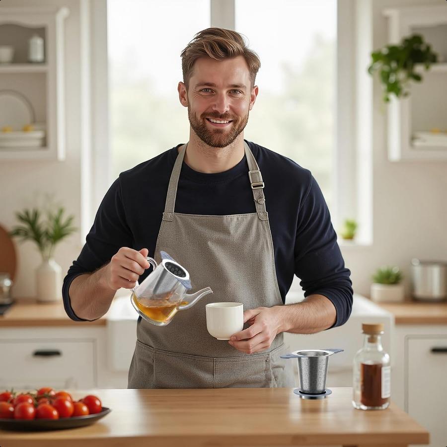 

Чайник-инфузор для рассыпного чая18 8 Чайник-инфузор из нержавеющей стали с термостойкими силиконовыми ручками Чайные ситечки с очень мелкой сеткой F United States