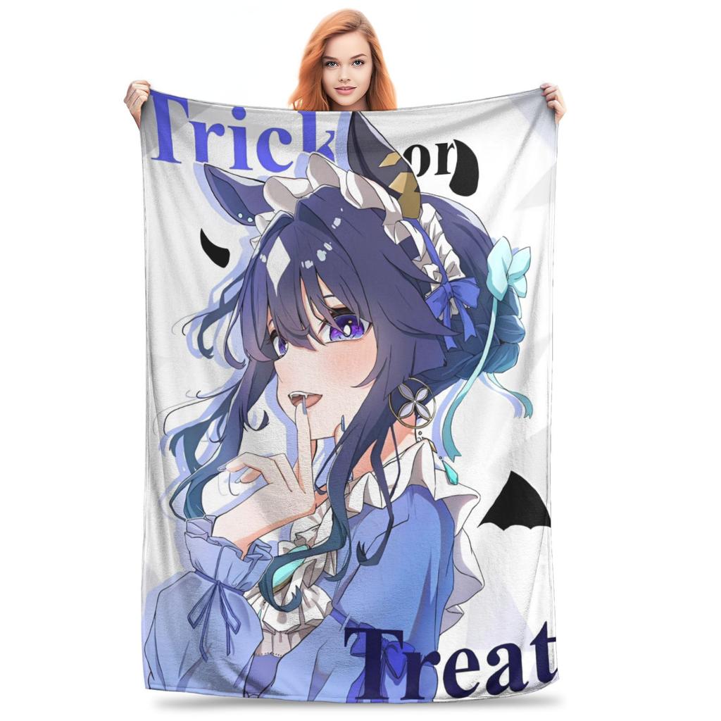 Uma Musume Pretty Derby Blanket Fleece Printed  Portable Warm Throw Blanket for Bed Outdoor Bedspread