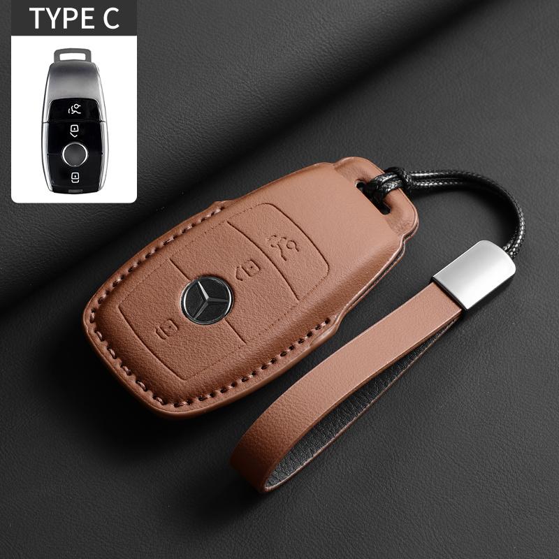 Leder Autoschlüsselhülle Abdeckung Schale für Mercedes Benz A C E S G-Klasse GLC CLE CLA GLB GLS W177 W205 W213 W222 X167 AMG Zubehör