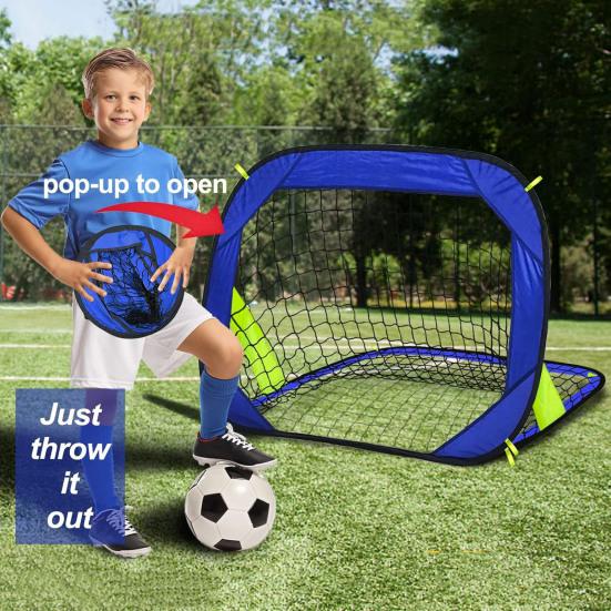 Pop Up Soccer Goals for Kids Foldable Soccer Goal Net Indoor Outdoor Practice Net with Carry Bag for Beach Backyard Park Football Training
