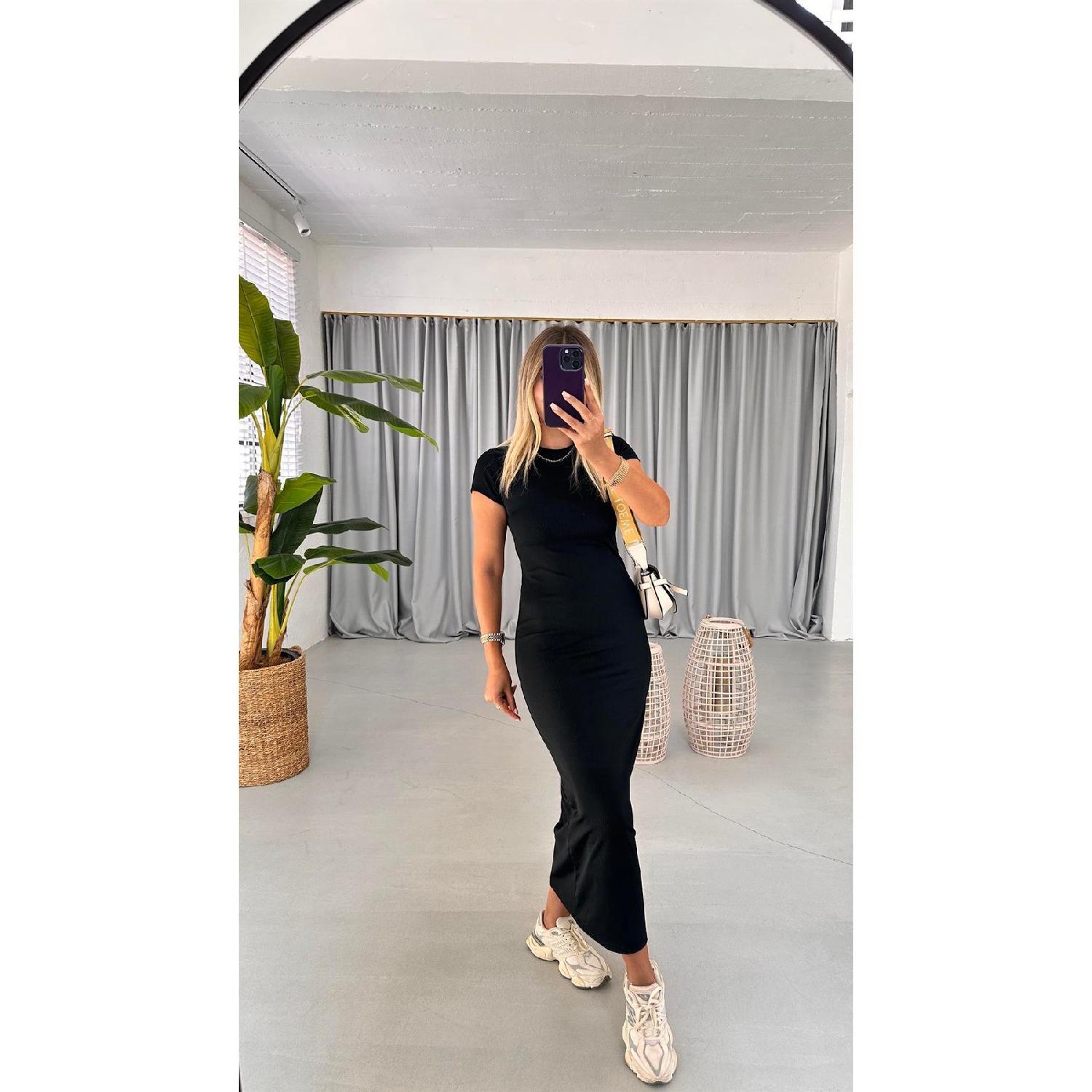 

Женская кружевная майка с коротким рукавом и круглым вырезом, длина 135 см, черного цвета XS чёрный