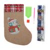 Julstrumpor Strassmålning Söt Snögubbe Mönster DIY Julhängande Strumpor för DIY Hantverk Dekoration Gåva