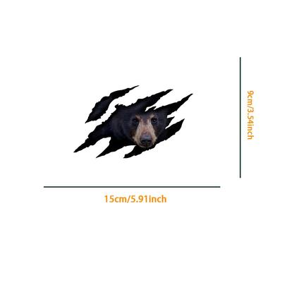1PC 2D Flat Stickers Bear Animal Car Stickers Luggage Refrigerator Wall Stickers Laptop Toilet Stickers