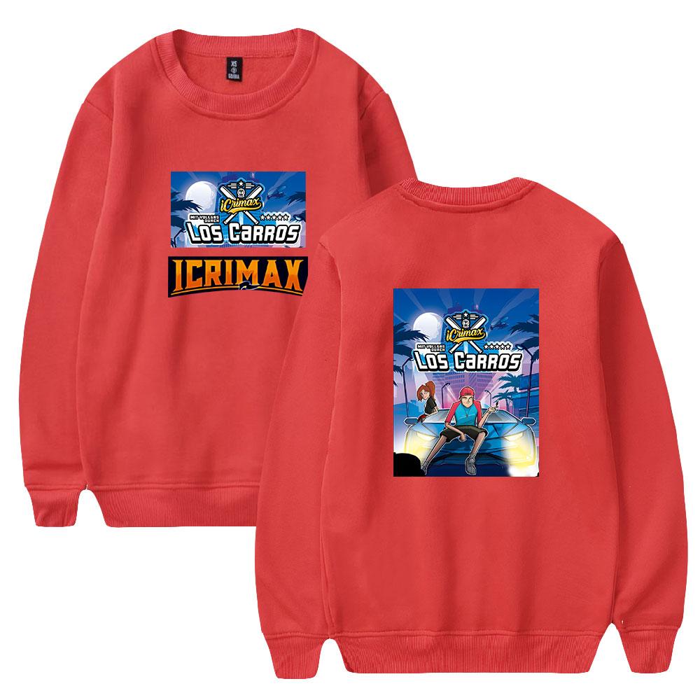 

Icrimax Hoodie Women Men O-neck Long Sleeve Crewneck Sweatshirt Casual Tracksuit Funny Clothes XXS червоний