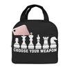 Chess Choose Your Support Lunch Bags Insulated Bento Box Lunch Tote Leakproof Picnic Bags Thermal Bag for Woman Girl School