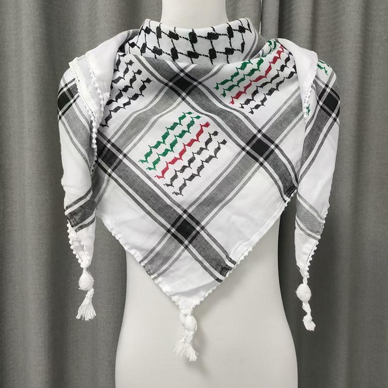 Ready Stock Palestine Hijab Woven Keffiyeh Head Scarf Arabic Men 5 Colors Shemagh Kuffiyeh Yashmagh Kufiya Scarf Many Colors