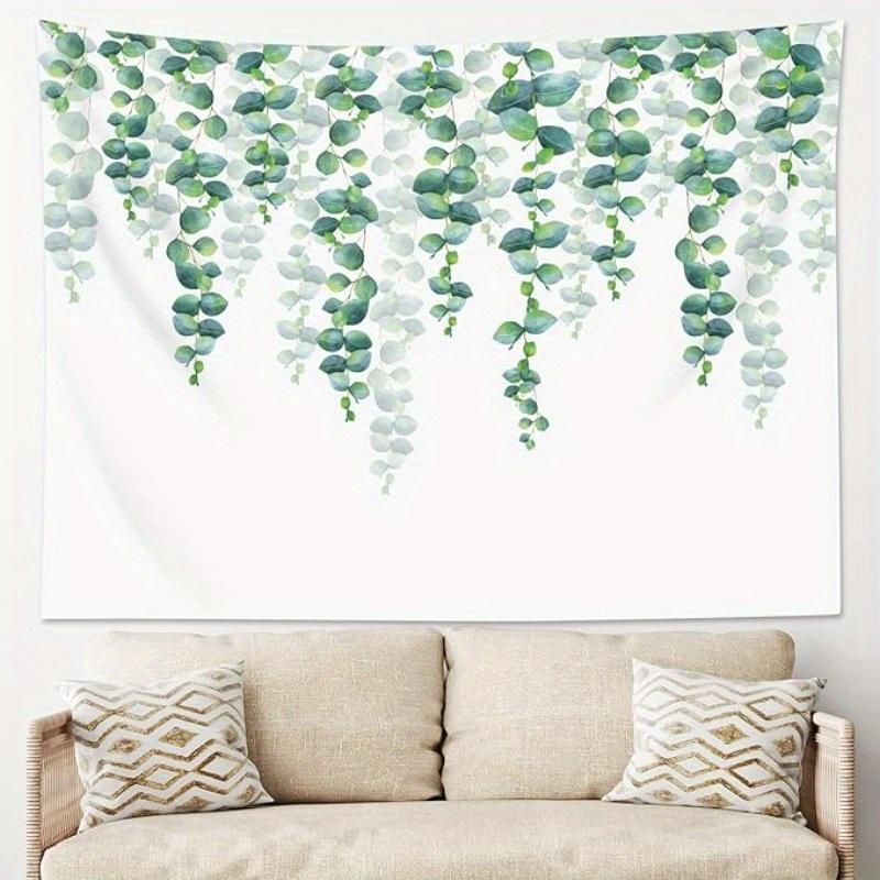 1pc Green Leaf Tapestry Wall Hanging Tropical Eucalyptus Leaves Watercolor Plants Flowers Succulents Simple Exquisite Tapestry