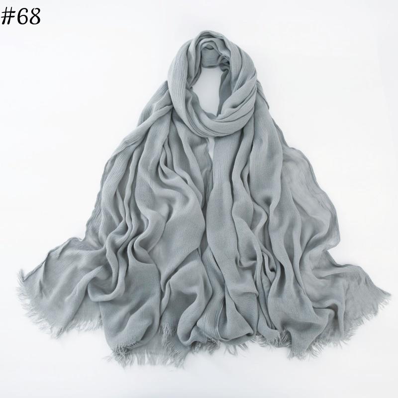95 Colors Soft Cotton Viscose Scarf Rayon Material Muslim Hijab Mid Eastern Plain Solid Color Headscarf With Tassel