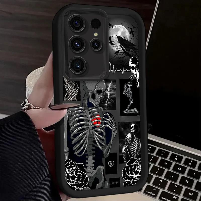 Cool Creative Heart Skull Case For Iphone 17 16pro 15pro14 13 12 11 12pro 13pro Max 14plus Silicone AntiFall Protective Cover