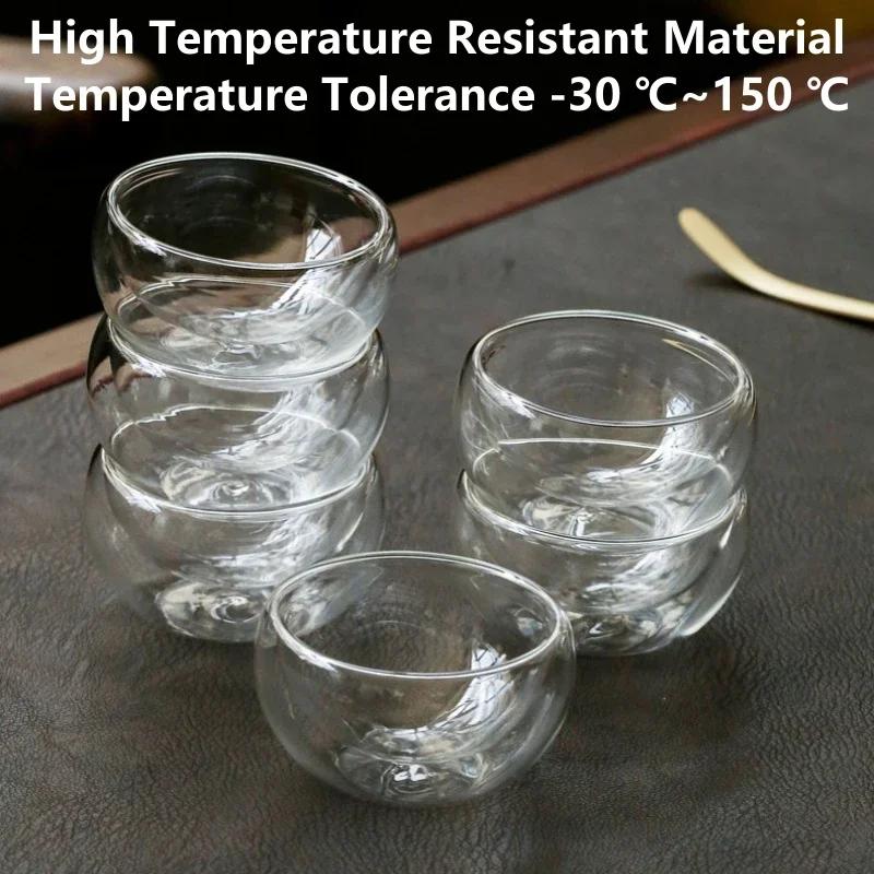50ml 4/6pcs Glass Teacup Tea Infuser Teaware Heat Resistant High Temperature Explosion Proof Coffee Water Mug Drinkware Tea Set