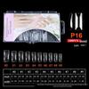 Ultra-Thin Transparent Wearable Nail Tips, Full/Half Cover, Natural Color, 100-Piece Box.