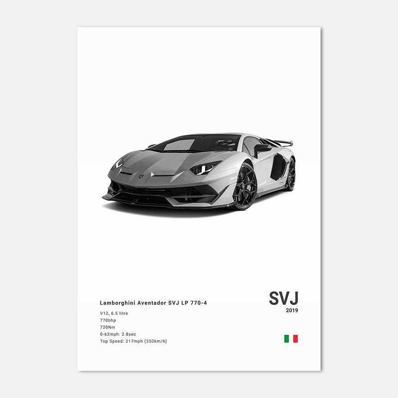 Berühmte Autos Super Sport Wandkunst Druck Poster M4 P1 DIVO STO SVJ Dekoration Wandbild Moderne Heimdekoration Geburtstagsgeschenk Ungerahmt