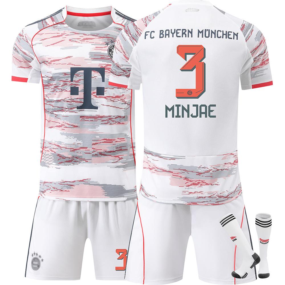 Teens Kids Adults Custome Name Football Kits 2025-26 Bayern Away #3 MINJAE Training Jersey Set with Socks