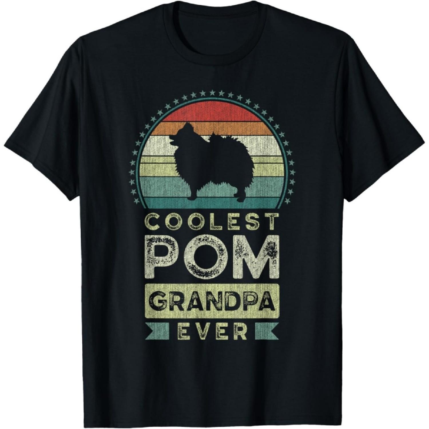 Coolest Pom Grandpa Ever, Father s Day, Pomeranian T-Shirt S