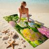 Elegant Pink Roses Garden Art Soft Beach Towel Outdoor Camping Vacation Swimming Beach Towel Outdoor Absorbent Bath Towel Blanket A5