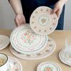 1Pc British Style Flower Printed Round Cotton Woven Insulation Pad Table Plate Mat Dinner Placemat Dish Cup Coaster
