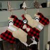 Christmas Decorations Christmas Socks Gift Bags Dog Paws Christmas Socks Plaid Bone Socks Handmade