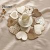 Rustic Style Placemats for Theme Displays Heart Applique Round Placemat Vintage Embroidered Hollow-Out Table Mat Dining Hollow Embroidery Linens