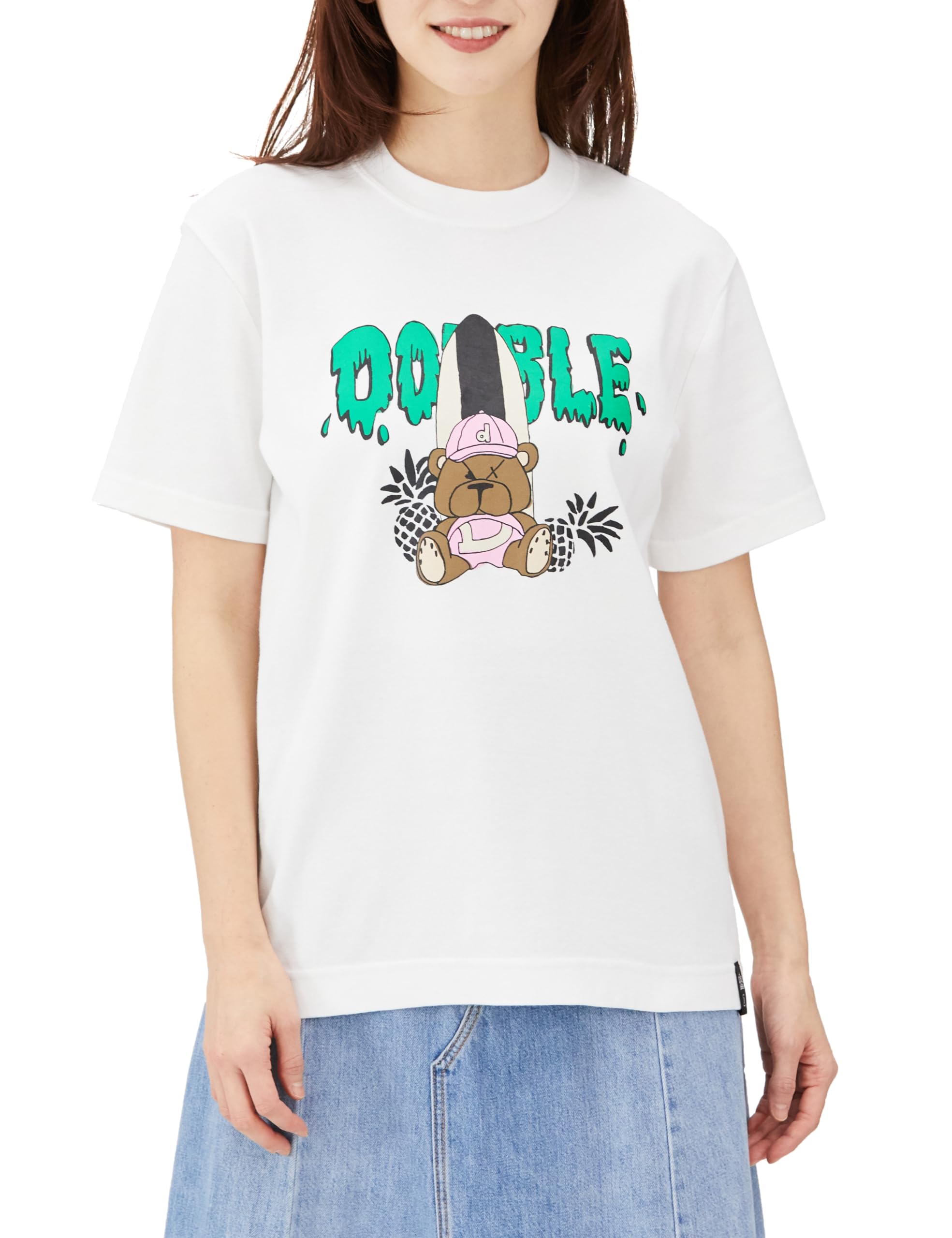 

Double Standard Clothing Surf Bear Rib T-Shirt, Women s, 0208-370-241