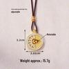 Ancient Gold Sand Eight-Treasure Compass Blessing Necklace - Chinese Retro Copper Alloy Jewelry