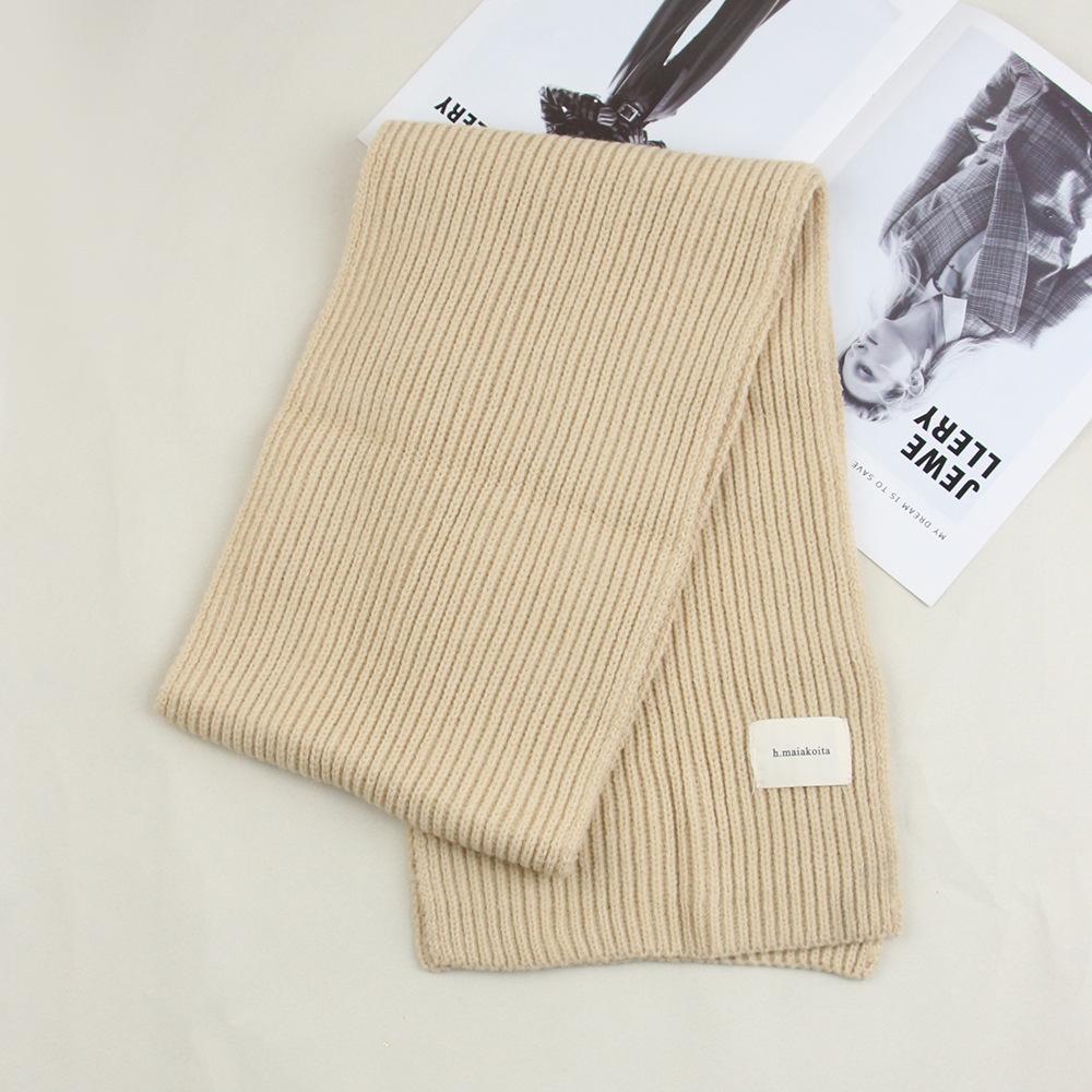 Solid Color Thicken Knitted Versatile Scarf for Women Winter Soft Comfortable Korean Version Warm Shawl for Women Female Outdoor