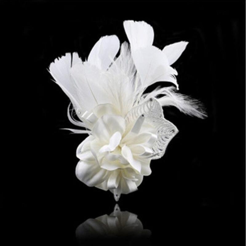 Punk Feather Flower Hair Hoop Women Prom Party Brooch Carnivals Hair Supplies