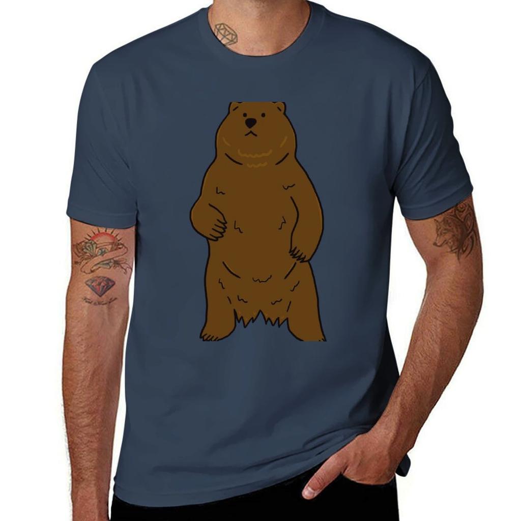 Bear Standing Up TShirt Festival Casual Short Sleeve