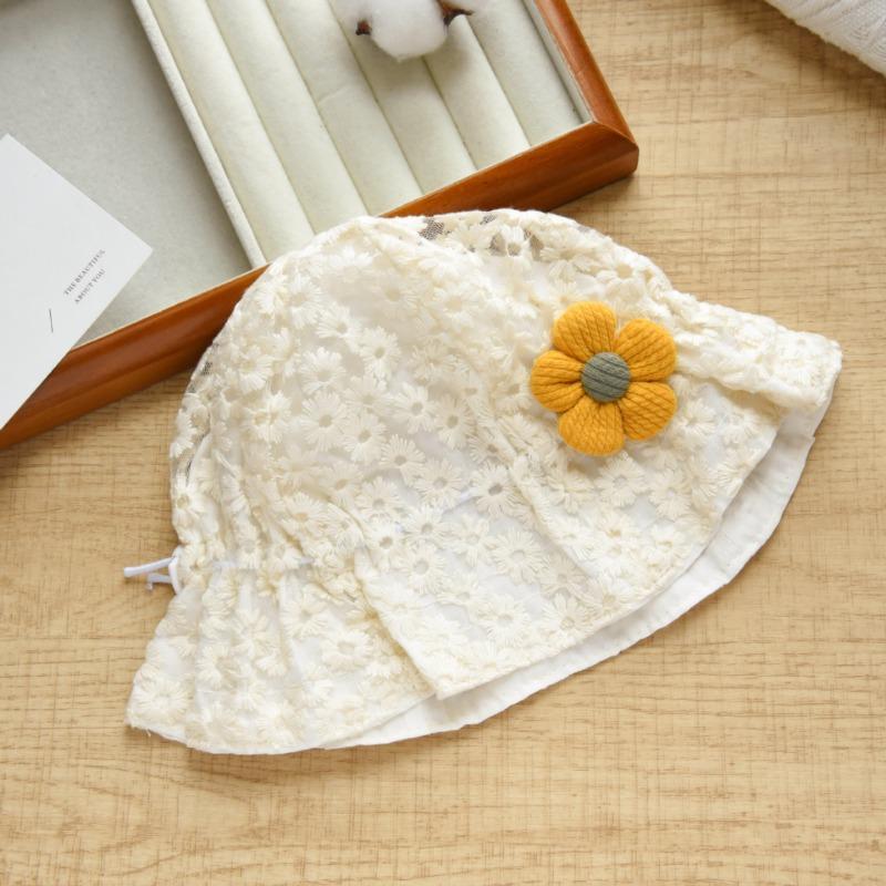 

Amoi baby hat princess sweet lace flower bucket hat baby child basin hat baby girl sunshade sunscreen