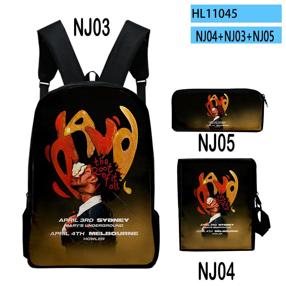 Classic Popular Young Singer D4vd 3D Print 3pcs/Set pupil School Bags Laptop Daypack Backpack Inclined shoulder bag Pencil Case