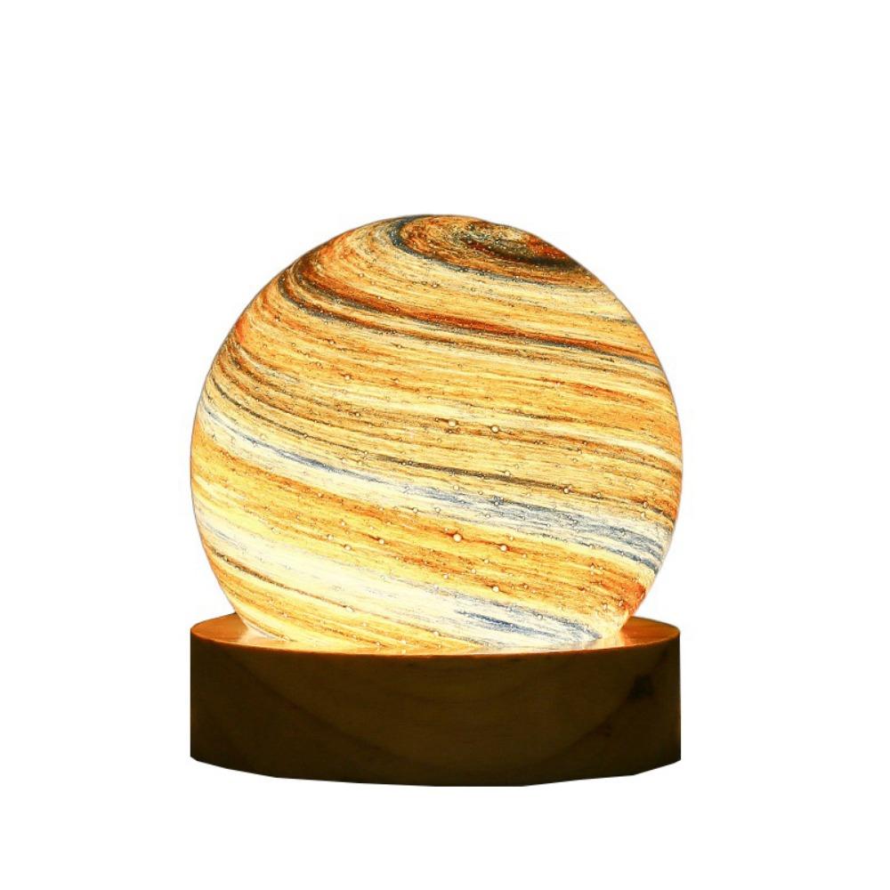 Luminous Glass Sphere 80MM LED Night Light USB Plug In Mini Planet Table Lamp Crystal Ball Girls