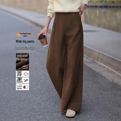 Women's Spring Corduroy Wide-Leg Casual Pants