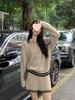 Korean Style Loose Fit Knitted Sweater & Pleated Midi Skirt Two-Piece Set