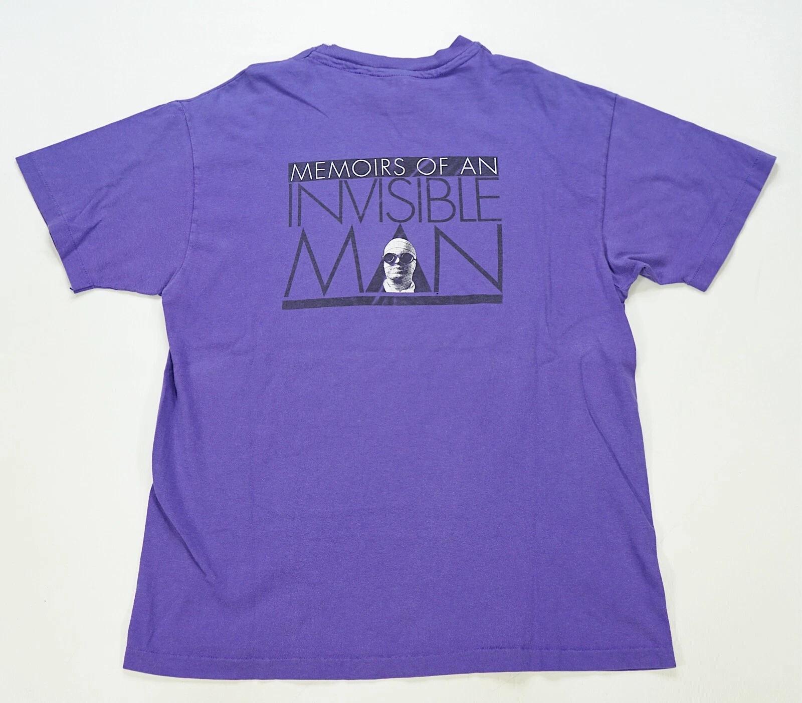 Rare Vintage Memoirs of an Invisible Man 1992 Film Promo T Shirt 90s Purple SZ L L