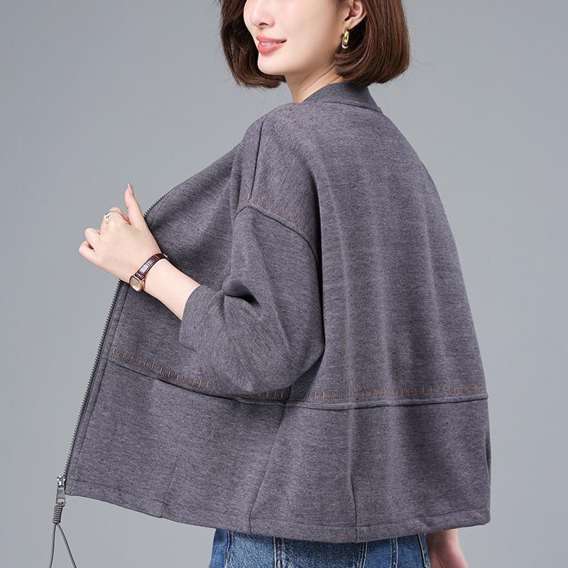 Middle-aged Women's Casual Baseball Jacket - 2025 Spring/Autumn New Style