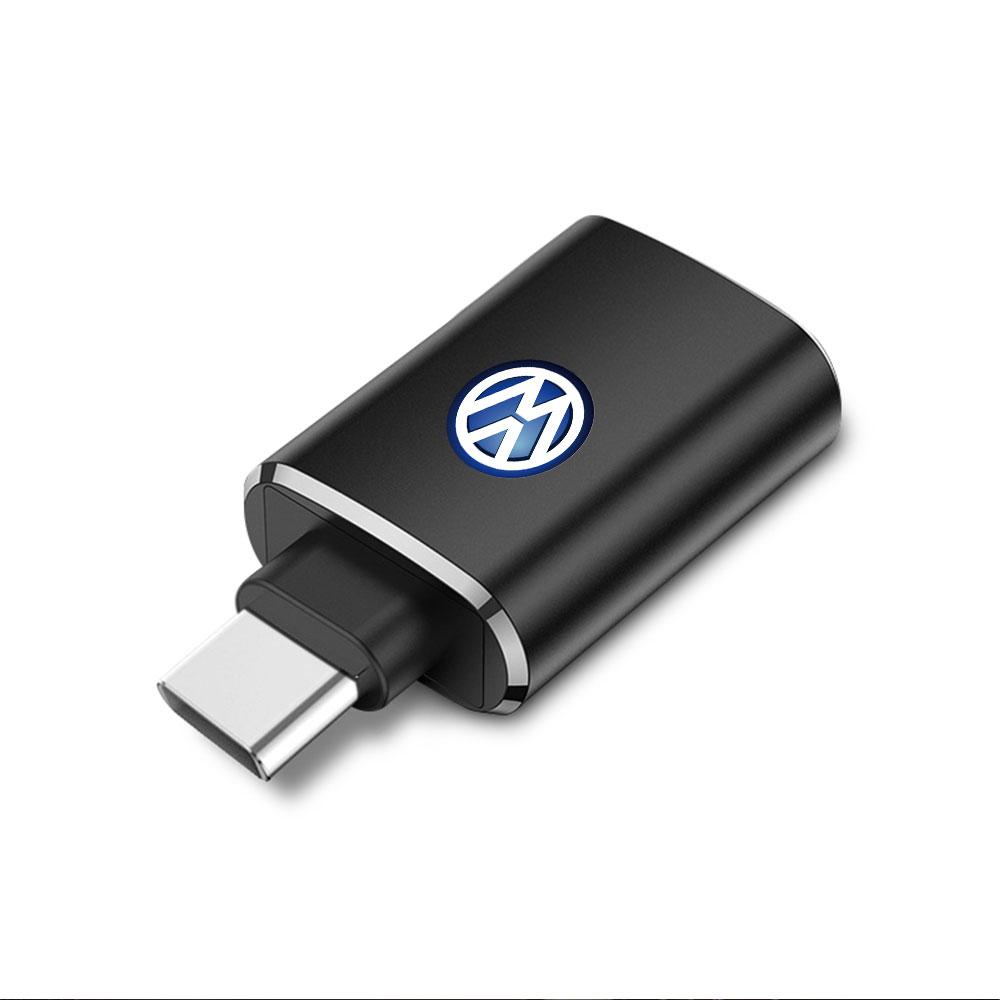 T30Car Charging Adapter TypeC to USB Converter Valve Cap For Volkswagen MK6 Golf 7 Rline GTI Touareg GTD CADDY Jetta Bora Tiguan B6
