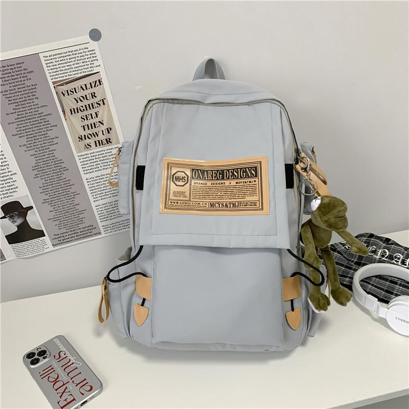 Large Capacity Schoolbag Male Korean Version Harajuku College Student Junior High School Backpack Trendy Cool Hong Kong Style Backpack
