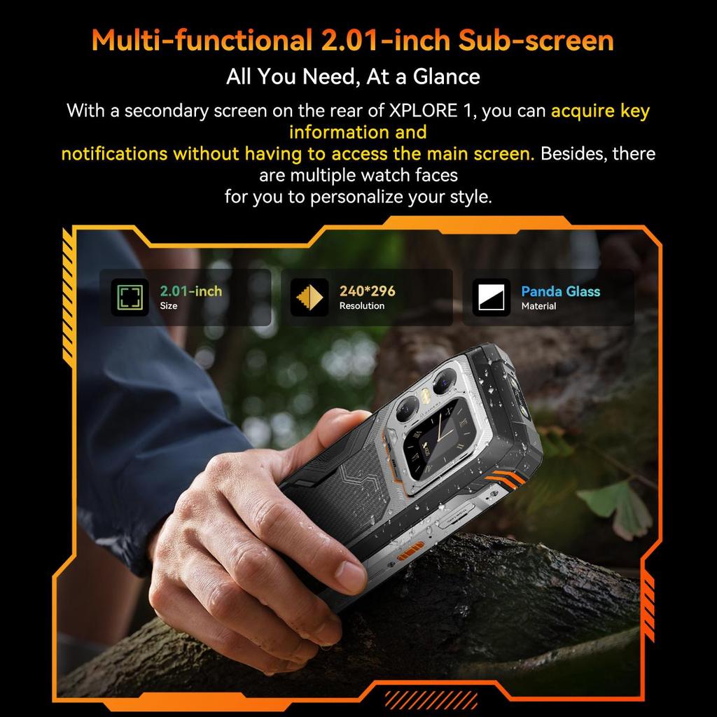 Blackview XPLORE 1 Odolný telefon Dimensity 7050 Android 15  (16 GB + 32 GB) RAM 512GB ROM 6.78 palcový 120Hz displej 20000mAh
