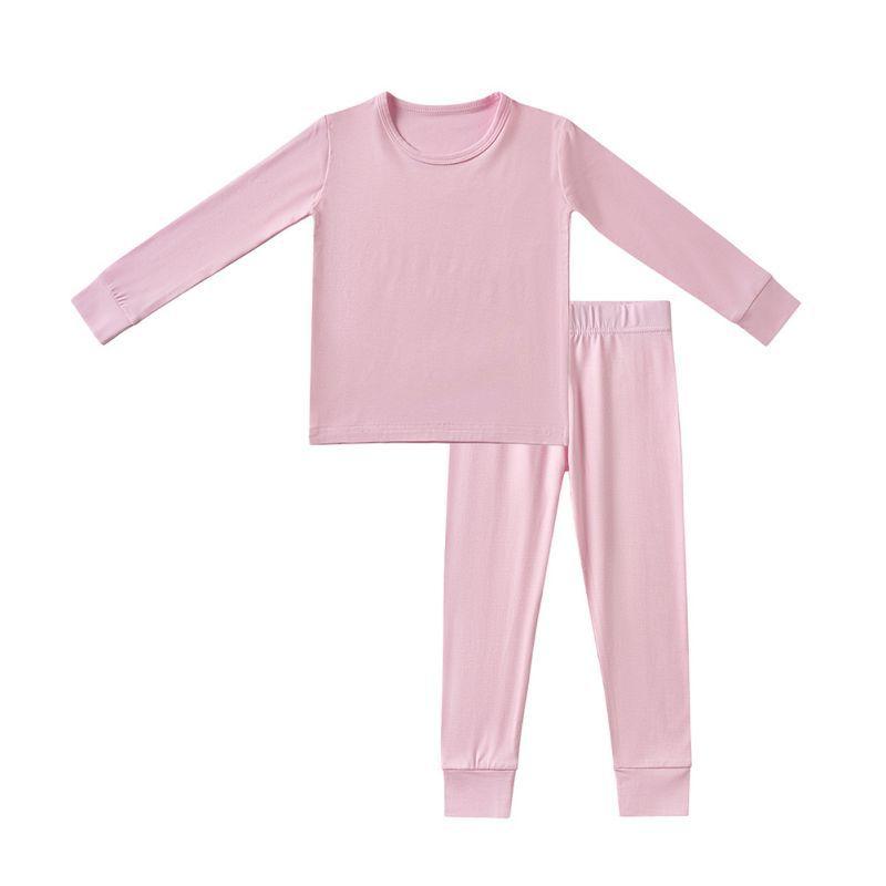 1-12 år Barn Ensfarvet Genser og Bukser Pyjamassett Casual Loungewear