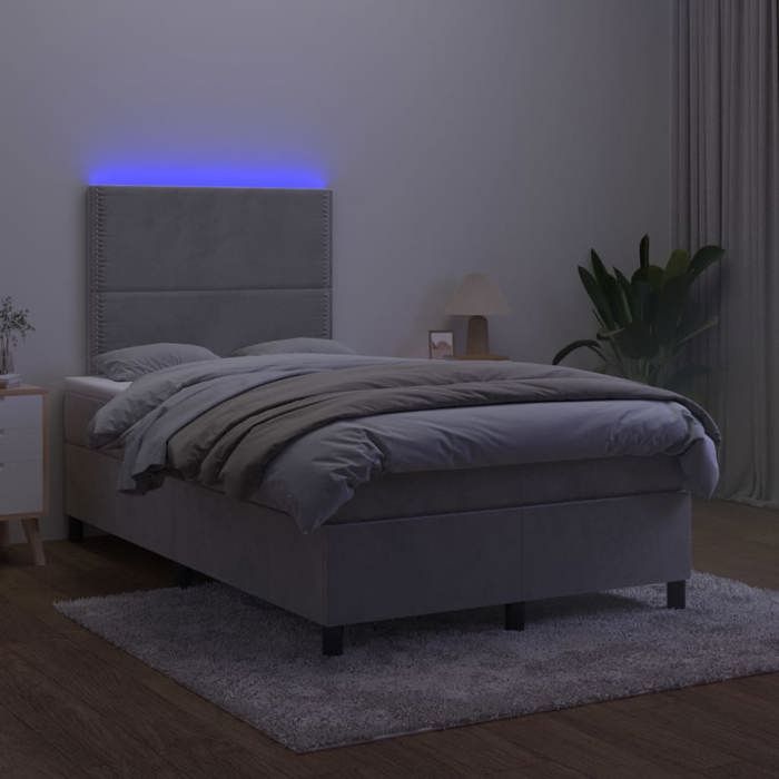 Maison Exclusive - Sommier à lattes de lit matelas et LED Gris clair 120x200 cm
