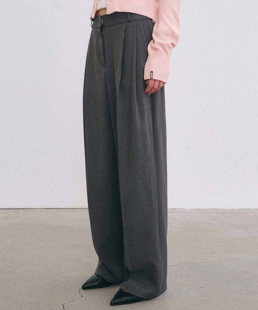 Nigaennikol Minimal Classic Loose Fit Slacks_Gray