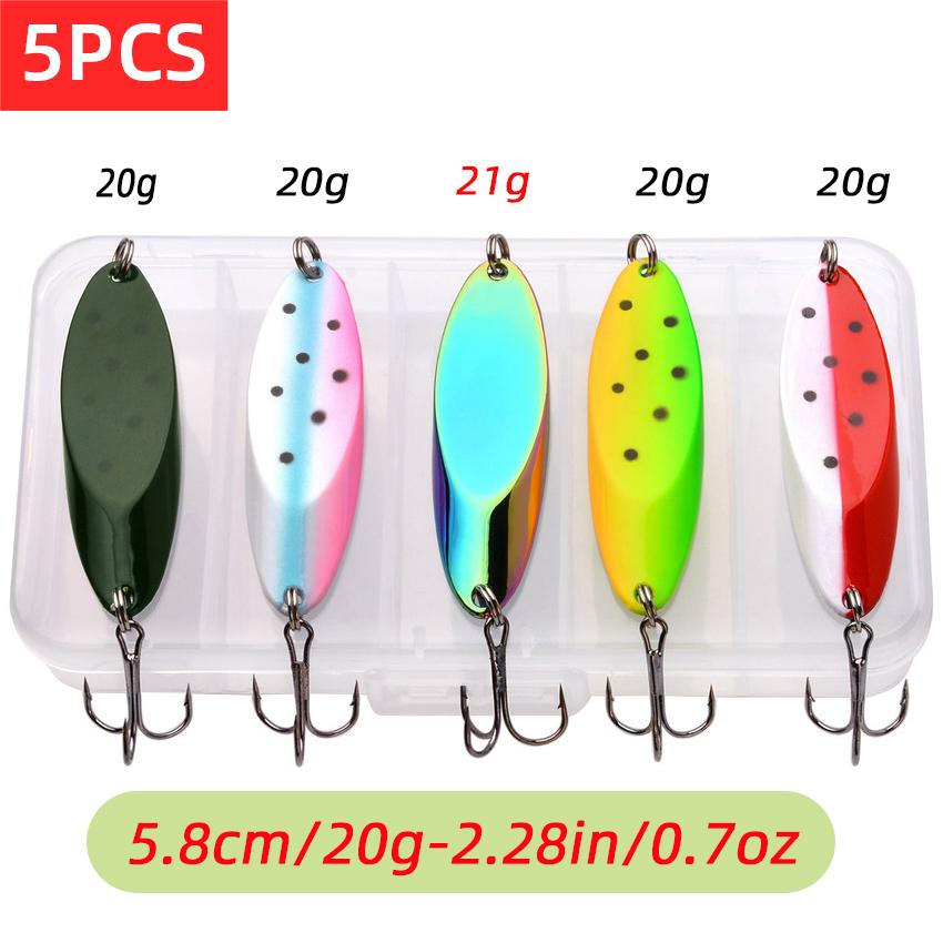 5 Pcs /box Sequined Spoon Lure for Fishing Baits, Sea Lures Tool, Wobblers Spinner,  5G, 7g, 10g, 14g, 18g, 20g,