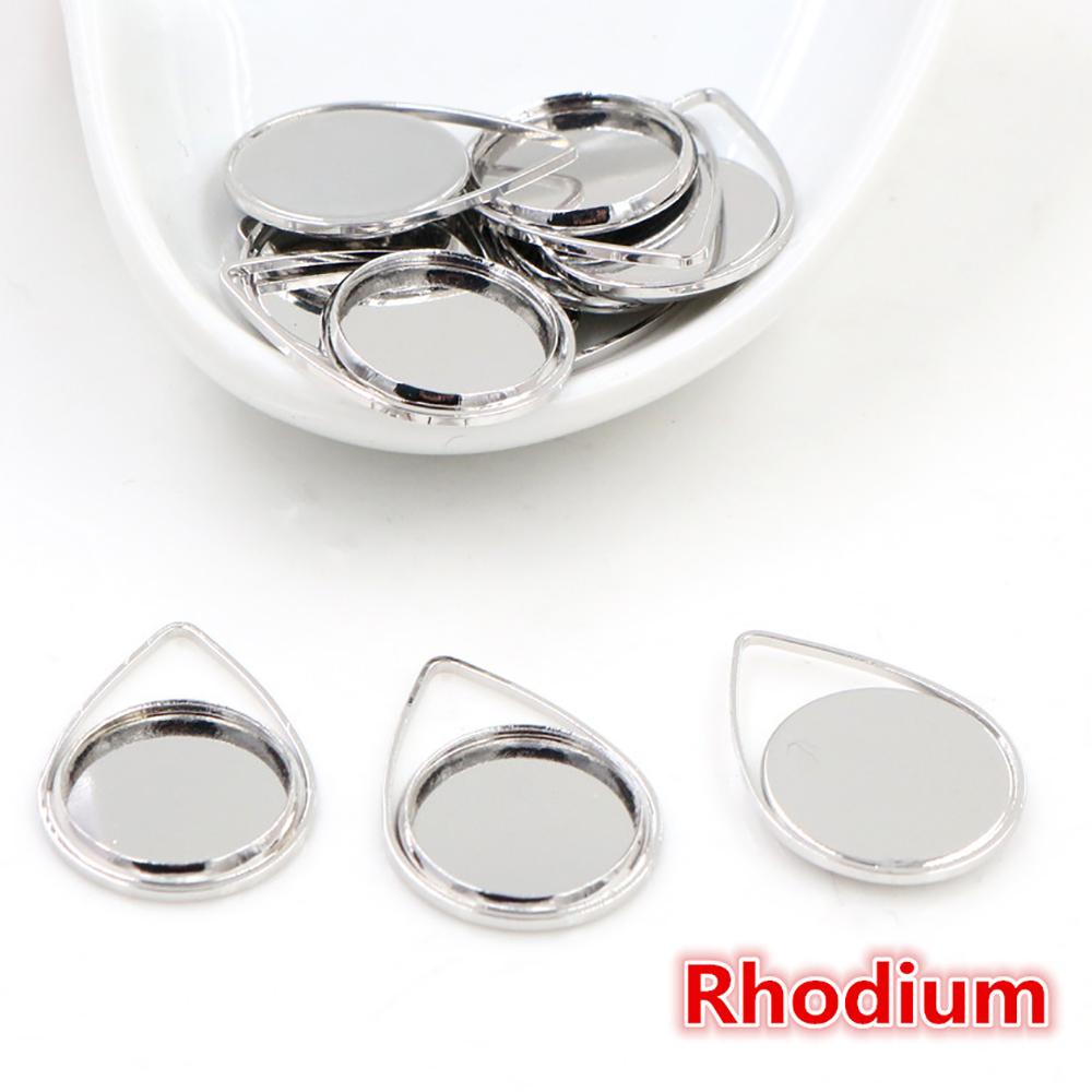 20pcs 12mm Inner Size Simple Pendant Cabochon Cameo Blank Base Setting Bezel Tray Charm for Earrings Bracelet Necklace Findings 