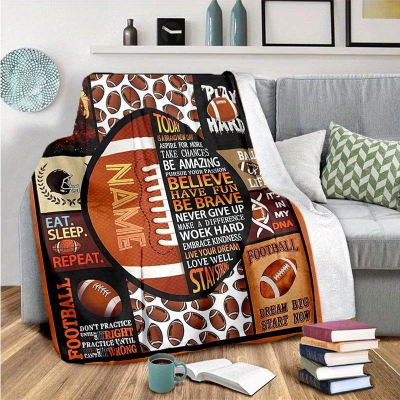 Football Customize Your Name Blanket Warm Comfortable And Soft Blankets Are Suitable For Home Lunch Break Blanket Office Sofa Sofa Gift To Relatives